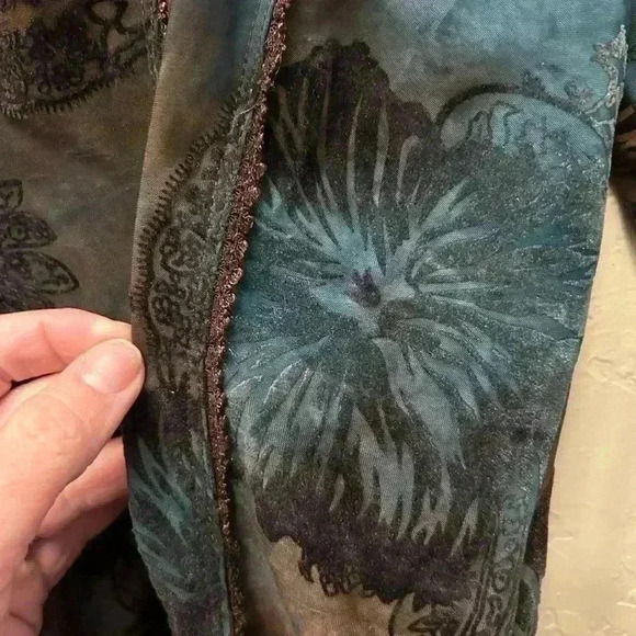 Fairy Y2K Sami + Jo top small. Velvet floral burnout Whimsigoth corset style - Picture 3 of 7